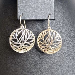 Vintage 925A Sterling Silver LEAF STYLE Earrings 1980s